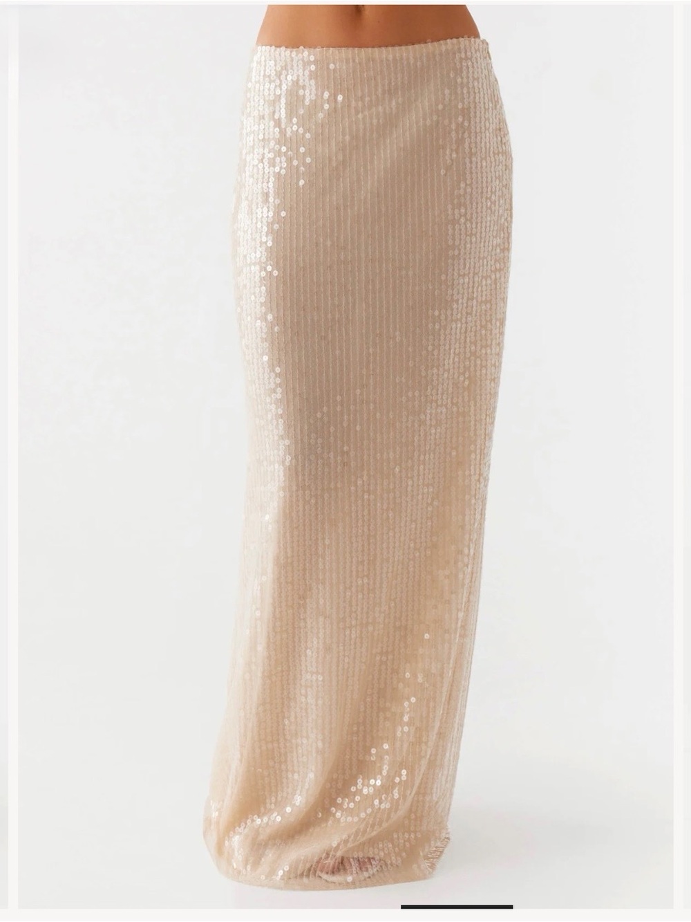 NWT Peppermayo Nude Sequin Maxi Skirt